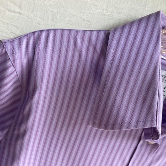 Hudson Room Women’s Stretch Cotton No Iron Button Up Shirt Blouse Purple… - Picture 4 of 12